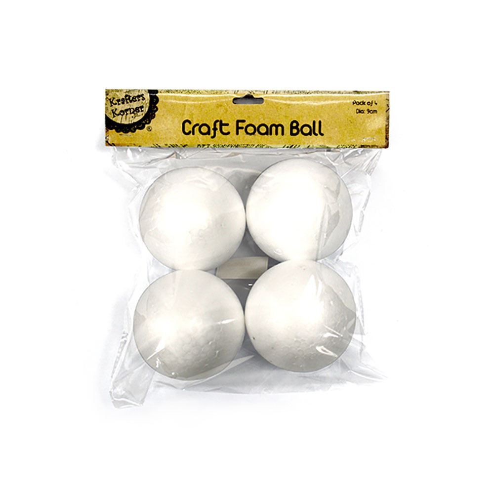 9cm Foam Balls Pk4 Krafters Korner
