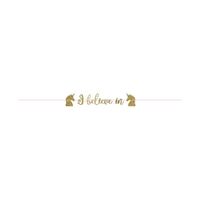 Magical Unicorn Gold Glitter Ribbon Letter Banner