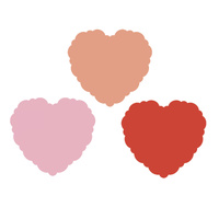 Heart Shaped Scalloped Edge Paper Placemats 30cm x 27cm 8 Pack