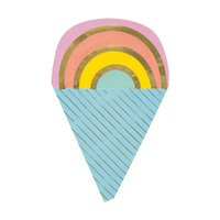 Foil Stamped Ice Cream Shaped Luncheon Napkins 2ply 30.4cm X 20.9cm 16 Pack