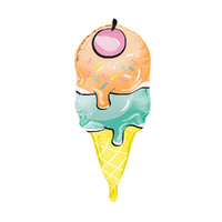  Rainbow Birthday Sweets 3d Ice Cream Shape Foil Balloon 58.4cm
