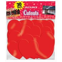 Heart Cutouts Assorted Sizes Cardboard Value Pack 
