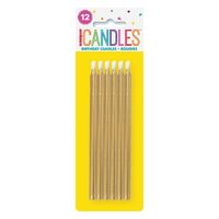 Gold Candles 12 Pack