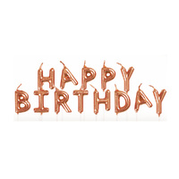 Rose Gold "Happy Birthday" Pick Candles 13 Pack