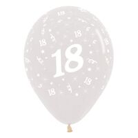  30cm Age 18 Crystal Clear Latex Balloons 25 Pack