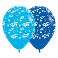 30cm Birthday Boy Fashion Blue & Royal Blue Latex Balloons 6 Pack