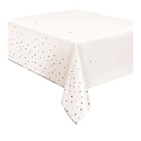 Modern Gold Confetti Printed Foil Tablecover 137cm X 213cm