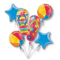 Bouquet Flip Flops Foil Balloon 5 Pack