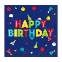 Peppy Birthday Luncheon Napkins 2ply 33cm X 33cm 16 Pack