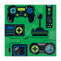 Gamer Birthday Luncheon Napkins 2ply 33cm X 33cm 16 Pack