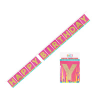 Happy Birthday Tissue Fringe Banner 3.3m