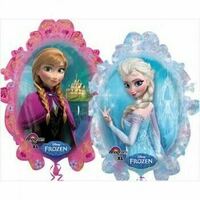 Shape Frozen 63cm x 78cm Foil Balloon (2 Sided Design Elsa And Anna) 