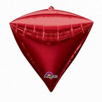 Shape Diamondz Red (40cm x 43cm) Foil Balloon 3 Pack