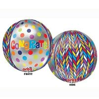 Shape Orbz Dotty Geometric Congrats (38cm x 40cm) Foil Balloon
