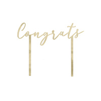 Plastic Gold "Congrats" Cake Topper