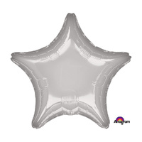 45cm Standard Star XL Metallic Silver Foil Balloon