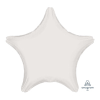 45cm Standard Star XL Metallic White Foil Balloon