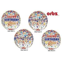 Shape Orbz Happy Birthday To You! Clear Confetti (38cm x 40cm Balloon)