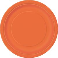 Pumpkin Orange Paper Plates 17cm 20 Pack 