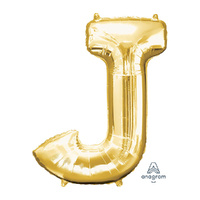 SuperShape Letter J Gold Foil Balloon