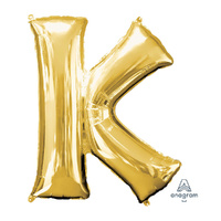 SuperShape Letter K Gold Foil Balloon