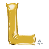 SuperShape Letter L Gold Foil Balloon
