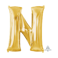SuperShape Letter N Gold Foil Balloon