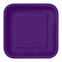 Deep Purple Square Paper Plates 17cm 16 Pack