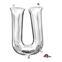 Letter U Silver Foil Balloon