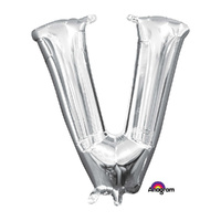 Letter V Silver Foil Balloon
