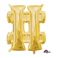 Symbol # Gold Foil Balloon