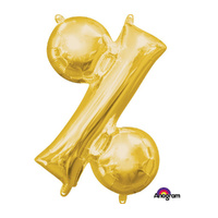 Symbol % Gold Foil Balloon