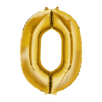 Number 0 Gold Foil Balloon