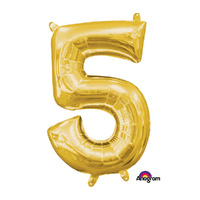 Number 5 Gold Foil Balloon