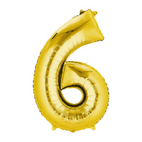 Number 6 Gold Foil Balloon