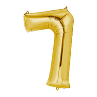 Number 7 Gold Foil Balloon