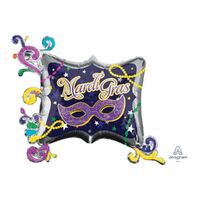 SuperShape Mardi Gras Frame Foil Balloons