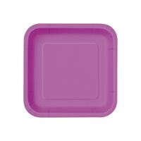 Pretty Purple Square Paper Plates 17cm 16 Pack