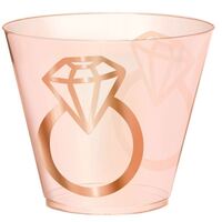 Blush Wedding Plastic Tumblers Diamond Hot Stamped 30 Pack
