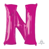 SuperShape Letter N Pink Foil Balloon
