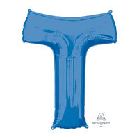 SuperShape Letter T Blue Foil Balloon