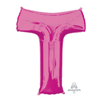 SuperShape Letter T Pink Foil Balloon