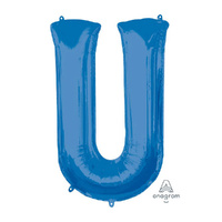 SuperShape Letter U Blue Foil Balloon