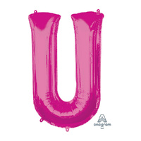 SuperShape Letter U Pink Foil Balloon