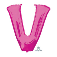 SuperShape Letter V Pink Foil Balloon
