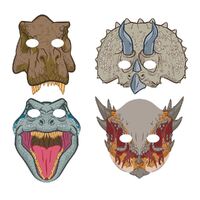 Jurassic Into The Wild Paper Masks 8 Pack