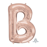 SuperShape Letter B Rose Gold Foil Balloon