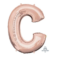SuperShape Letter C Rose Gold Foil Balloon