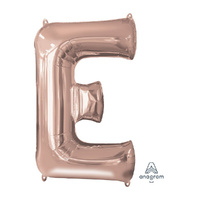 SuperShape Letter E Rose Gold Foil Balloon