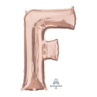 SuperShape Letter F Rose Gold Foil Balloon